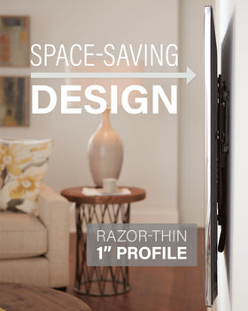 Sanus universal-fit mount compatible with major TV brands for secure mounting.