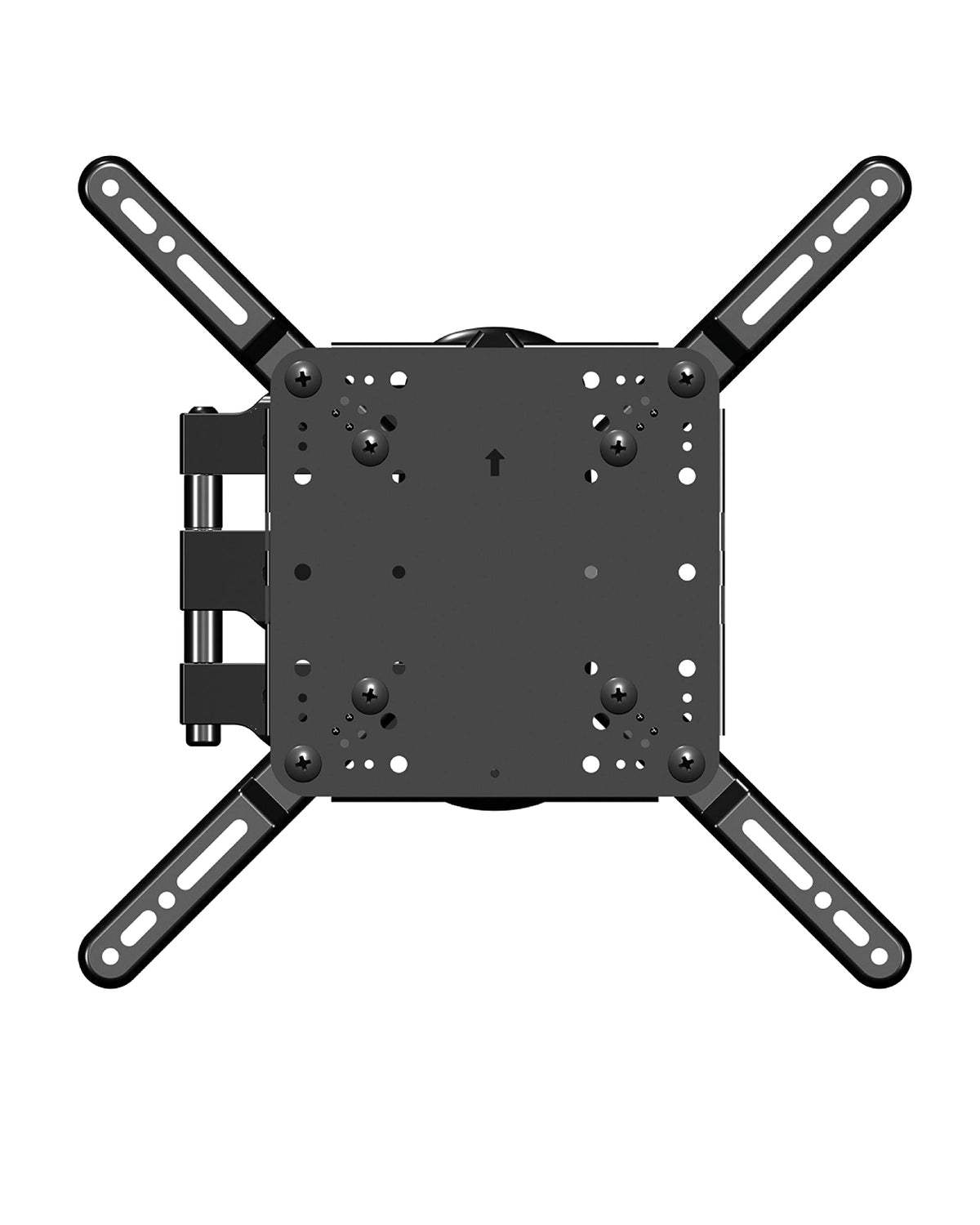 Sanus mount extends up to 15 inches for corner placement.