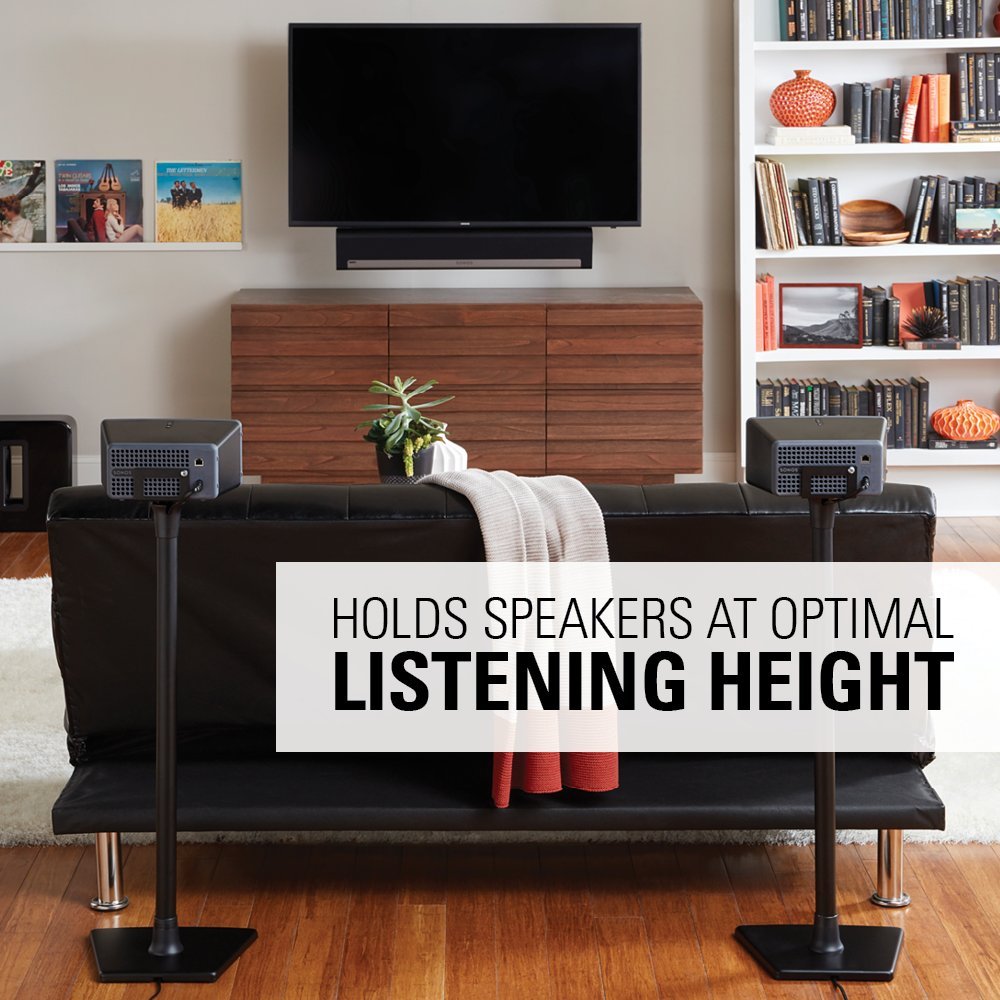 Back cable management on Sanus WSS21-B1 stand keeps cords hidden