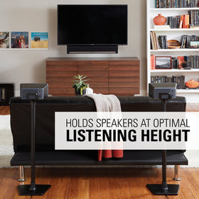 Back cable management on Sanus WSS21-B1 stand keeps cords hidden
