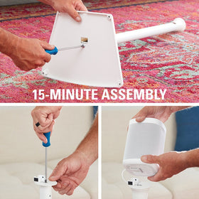 Sanus WSS21-W1 quick 15-minute assembly for faster setup.