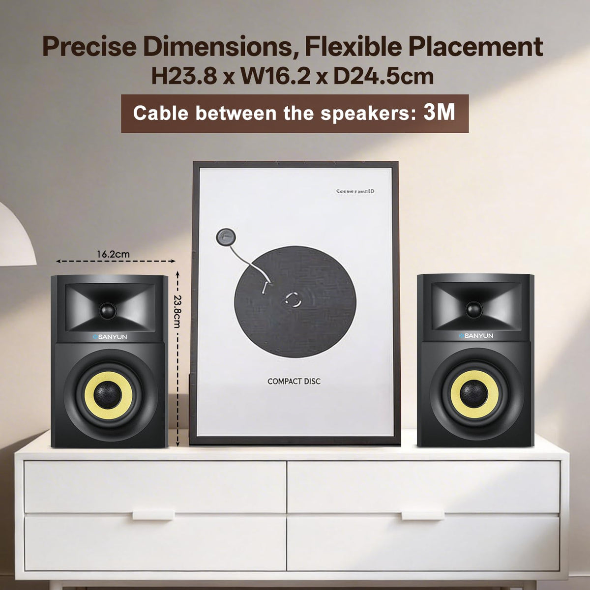 Sanyun SW205 silk dome tweeter close detail delivering smooth, fatigue-free highs