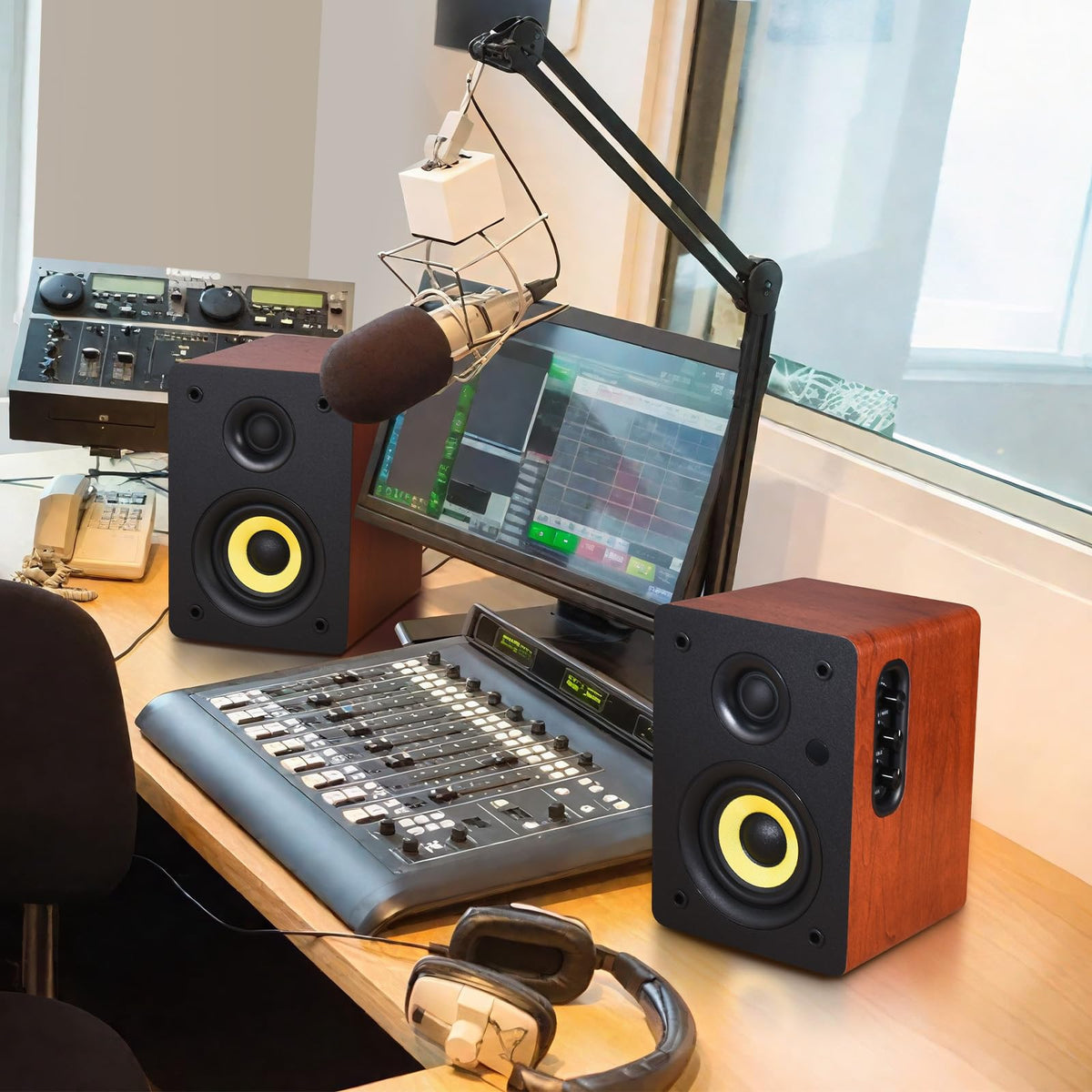 Sanyun SW206 6.35mm TRS balanced input for studio gear compatibility.