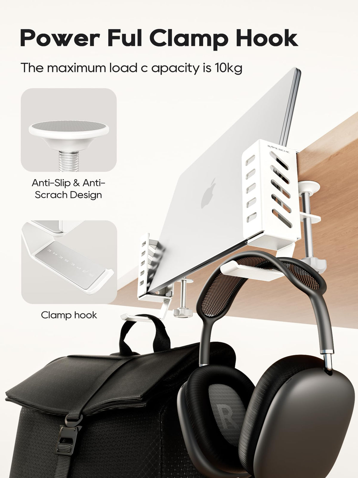 SAPESEHE clamp-on desk organizer installs without drilling to protect your desk
