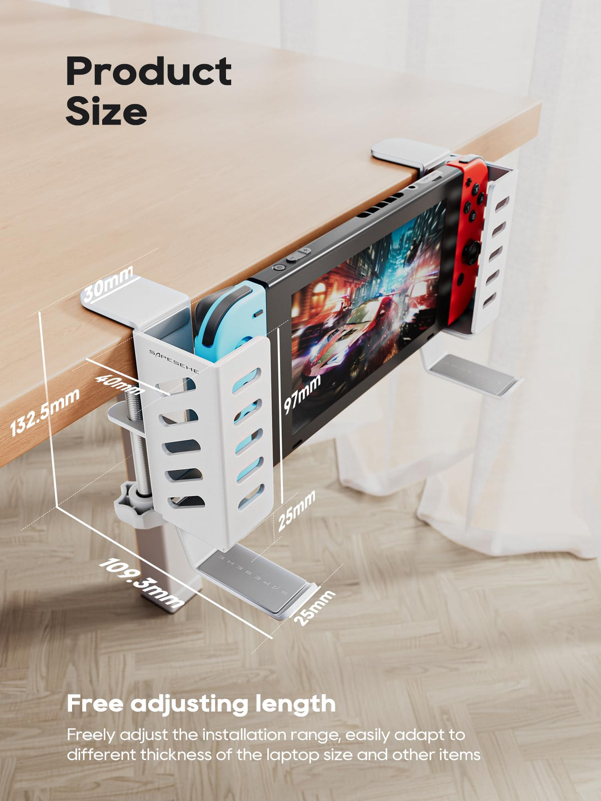 SAPESEHE under-desk hooks hang headphones and bags for quick access