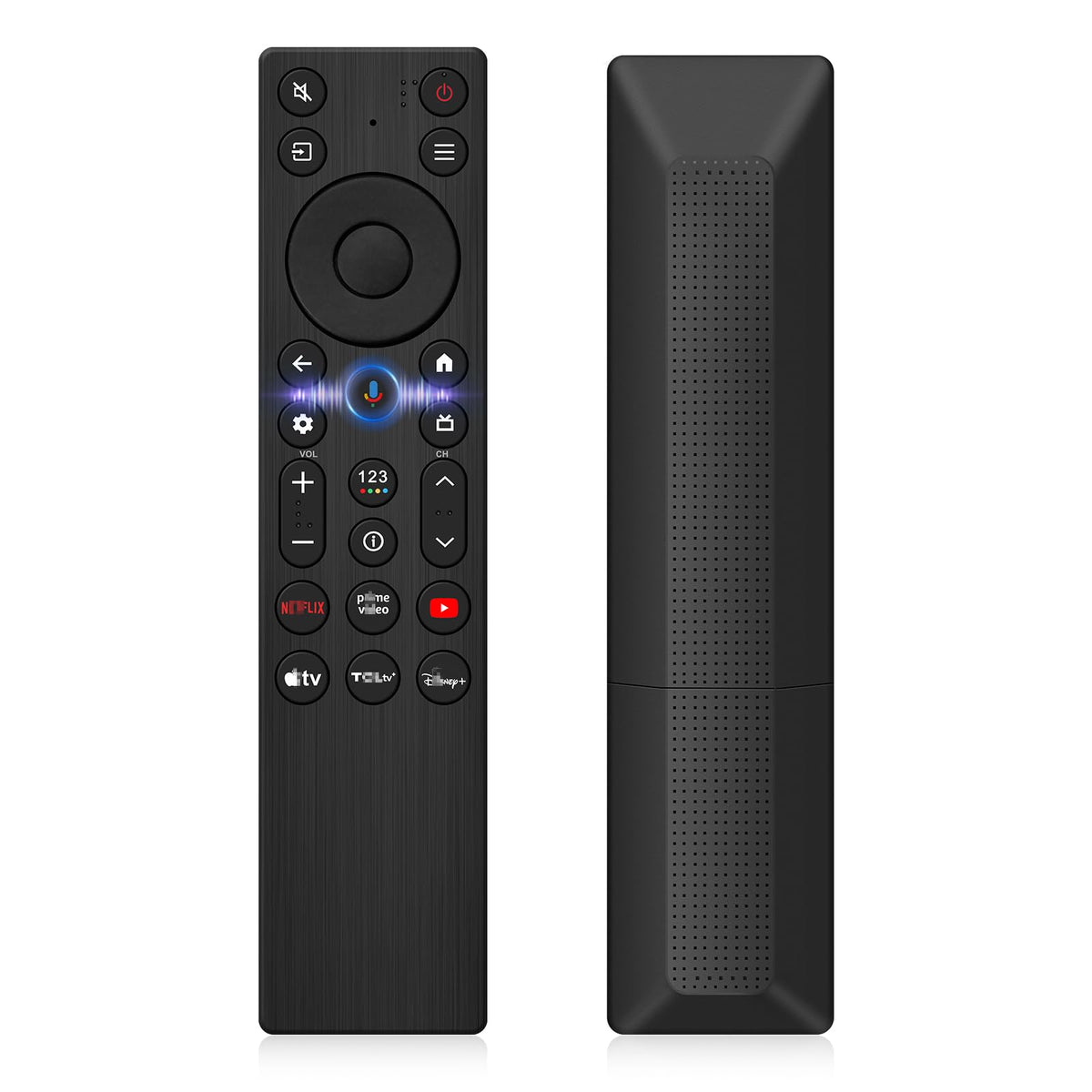 SAQVX RC923A remote front view showing full button layout and TV compatibility for easy control