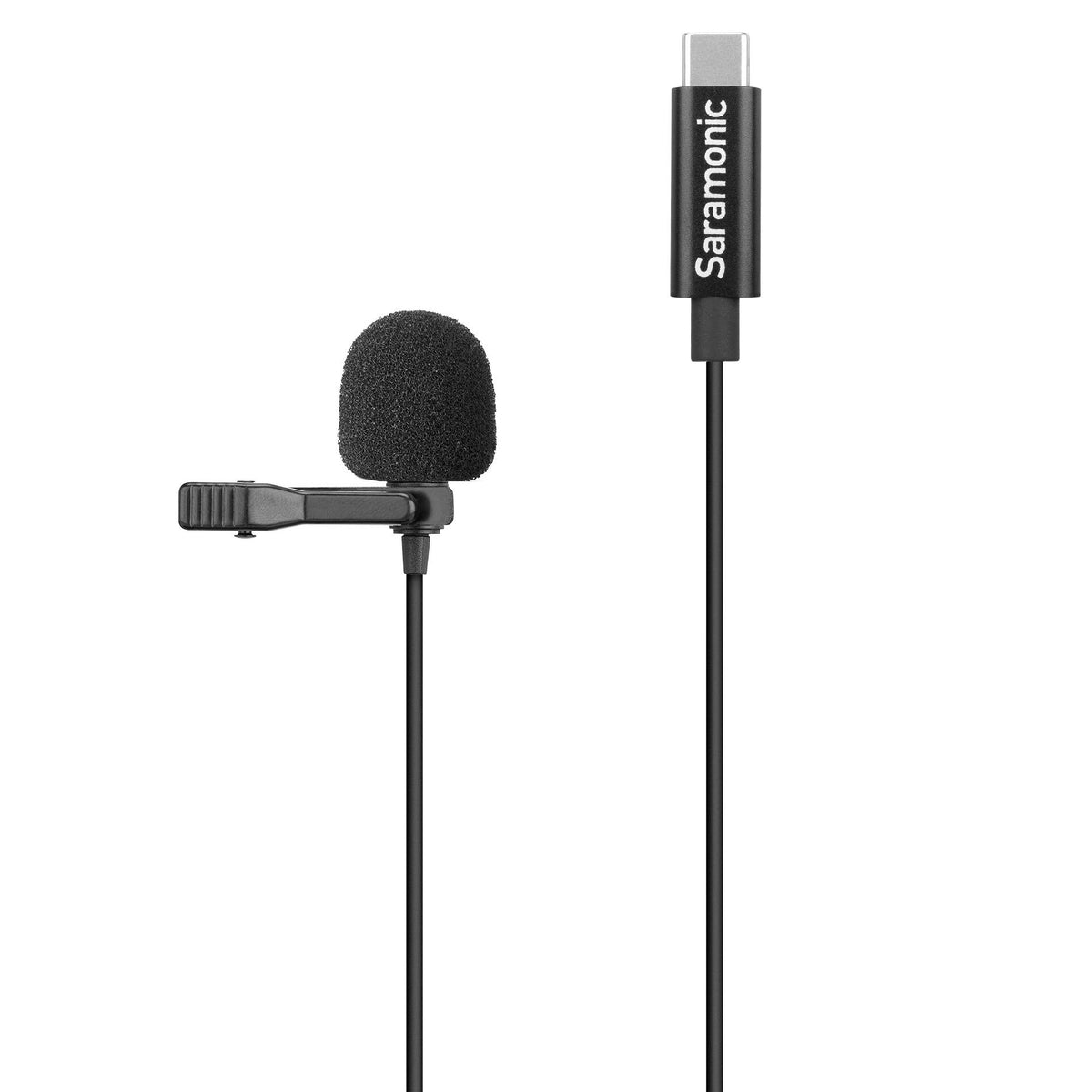 Saramonic LavMicro U3A windscreen reduces wind noise in outdoor shoots.