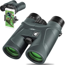 SARBLUE front view of binoculars showing compact design and clear optics benefit