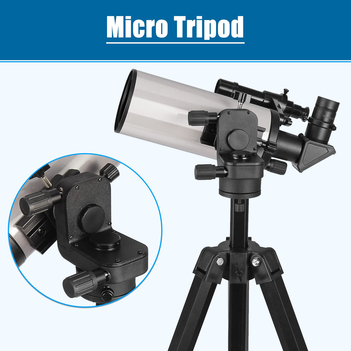 SARBLUE Mak70 adjustable tripod supports varied viewing heights