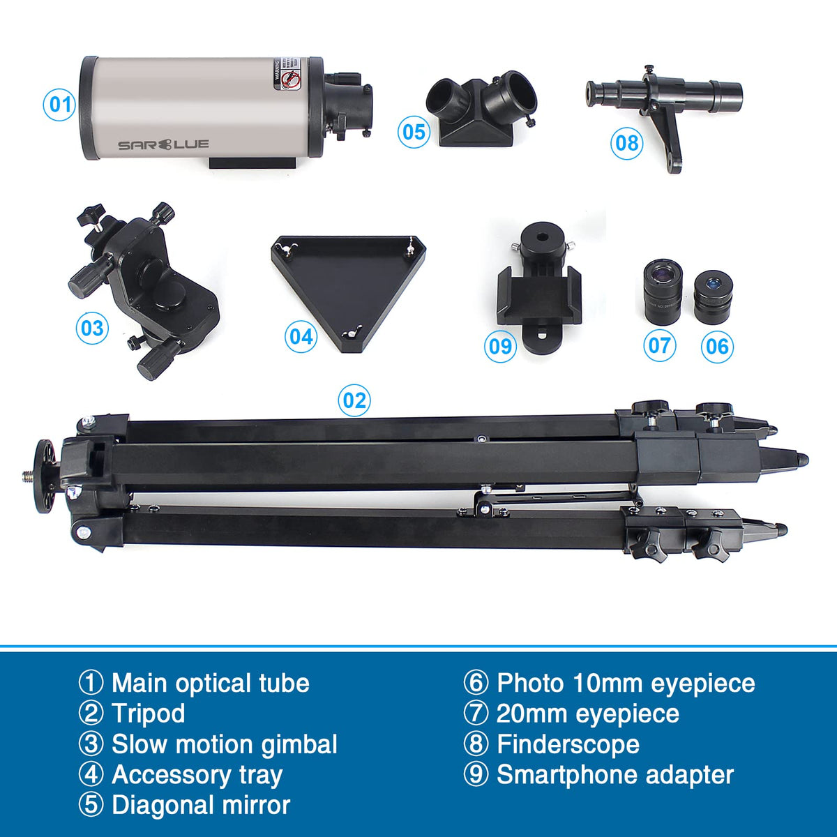 SARBLUE Mak70 phone mount enables basic astrophotography