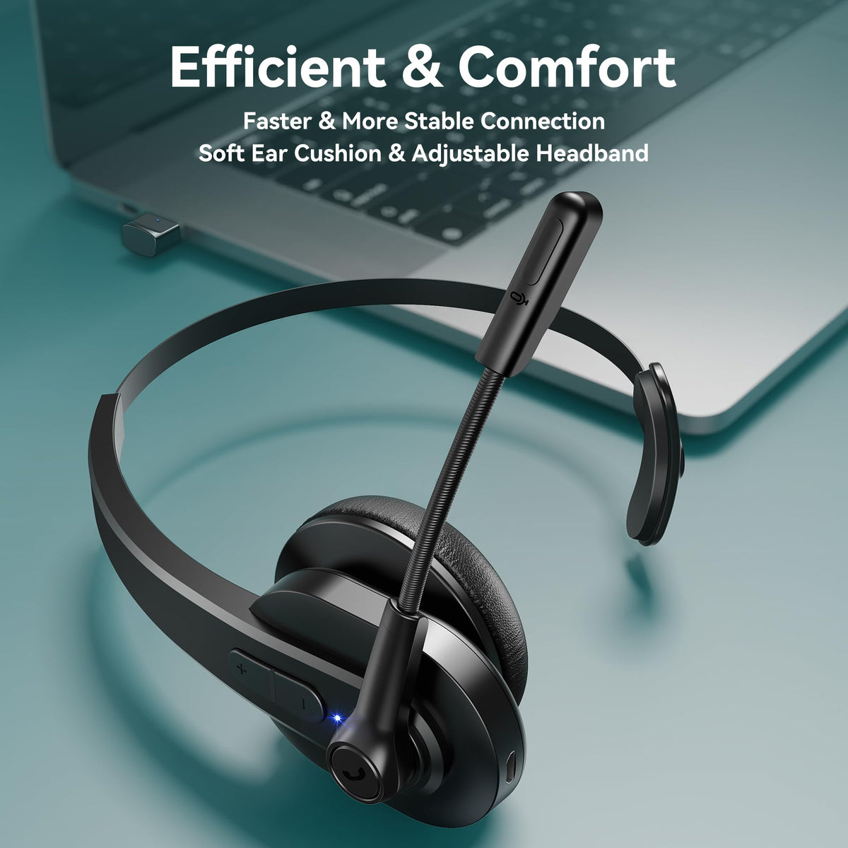 Sarevile boom microphone closeup highlighting rotatable arm and noise reduction benefits