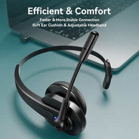 Sarevile boom microphone closeup highlighting rotatable arm and noise reduction benefits
