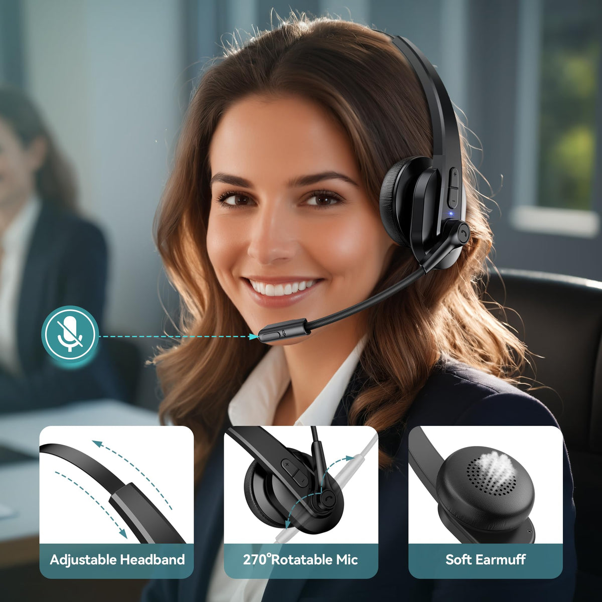 Sarevile headset next to smartphone for size comparison and portable convenience