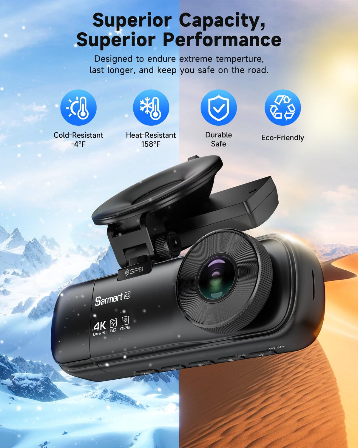 SARMERT C3 G-sensor detects impacts and protects important clips.