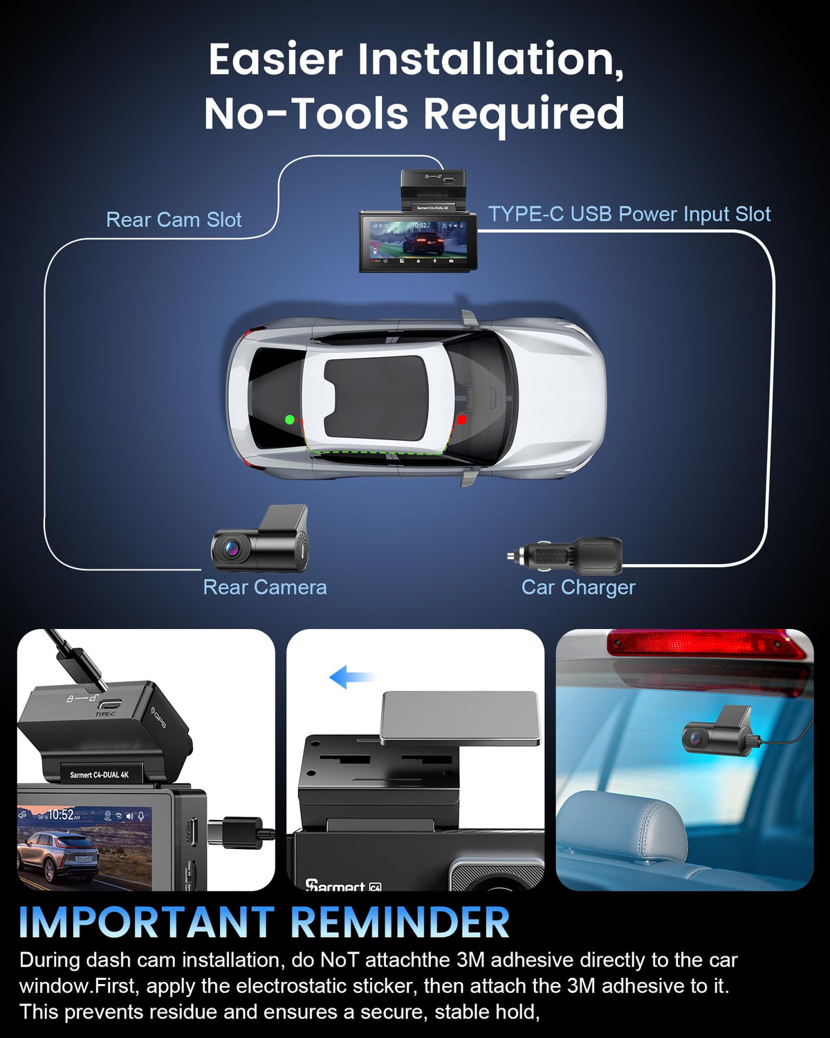 Sarmert C4 includes a 128GB SD card ready to use.