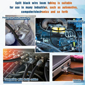 Sasylvia split loom protecting automobile wiring harness and reducing abrasion risk