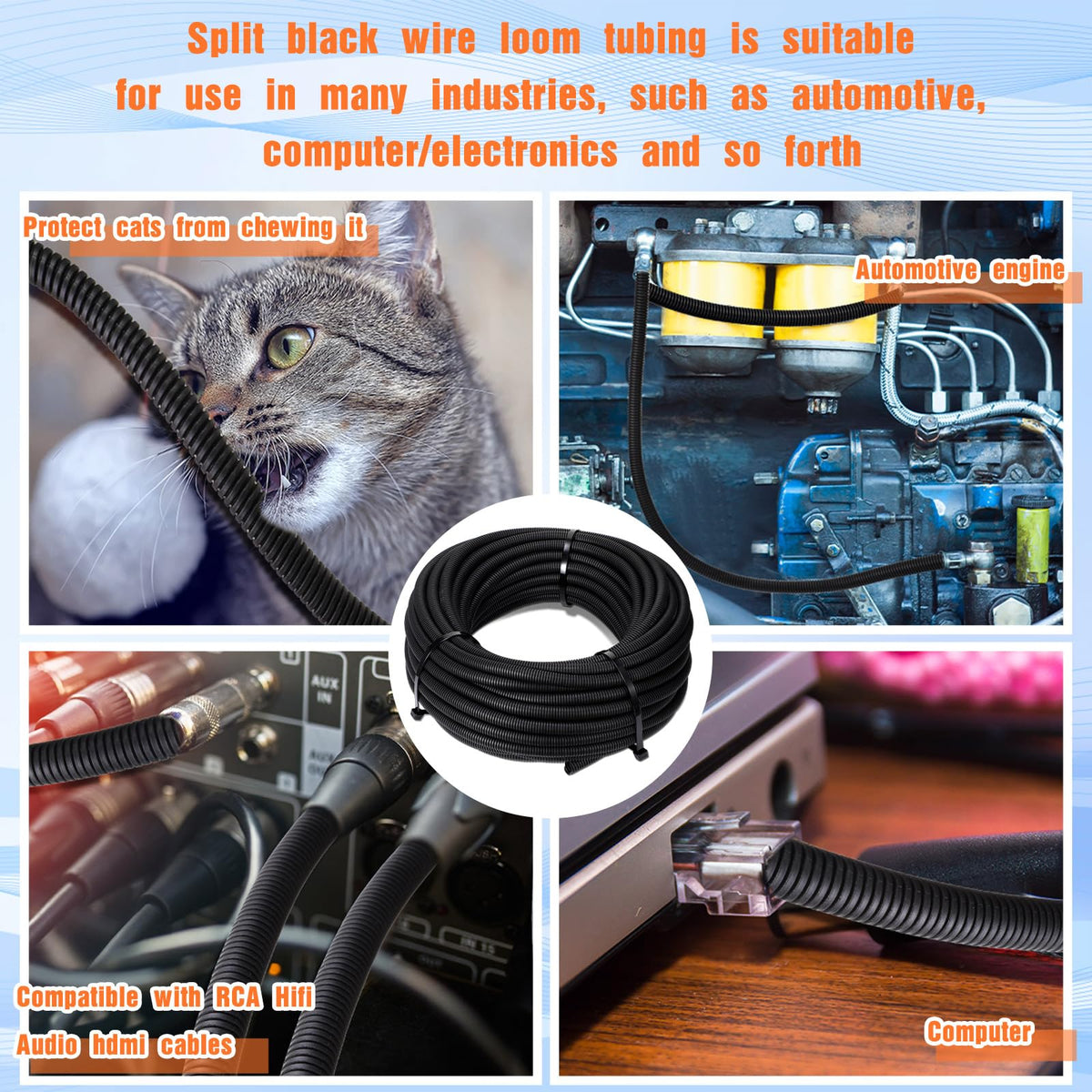 Sasylvia multi-industry wire management suited for marine, auto, and electronics.