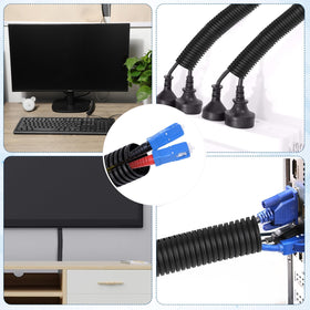 Sasylvia pet-safe wire guard helps deter pets from chewing cords.