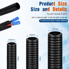 Sasylvia split wire loom 1/2 inch 25 ft bundles power cords for a clean setup.