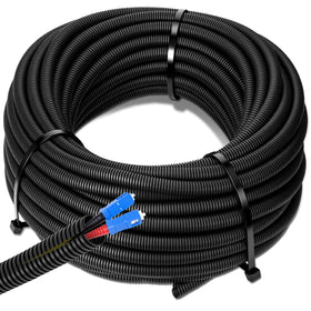 Sasylvia split wire loom in black, showing 1/4in diameter and 150ft length for protection.