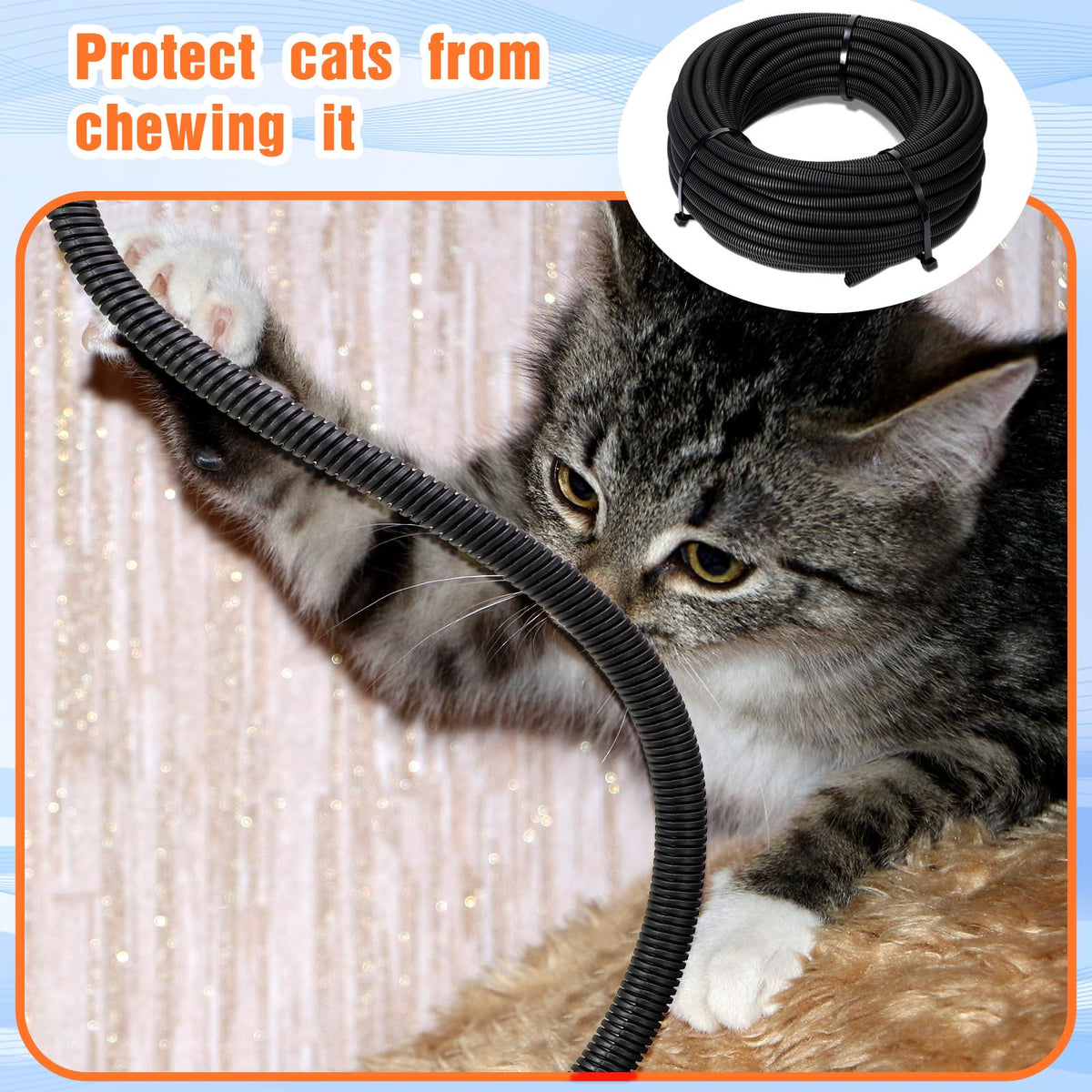 Sasylvia pet-protection loom helps deter nibbling and keeps cables tidy.