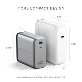 Satechi 100W GaN PD wall charger compact design supports safety and efficiency.