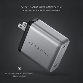 Satechi 100W GaN PD wall charger folding plug demonstrates portable power on the go.