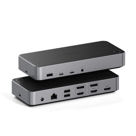 Satechi 13-in-1 Triple 4K Dock with front ports for an organized workstation.