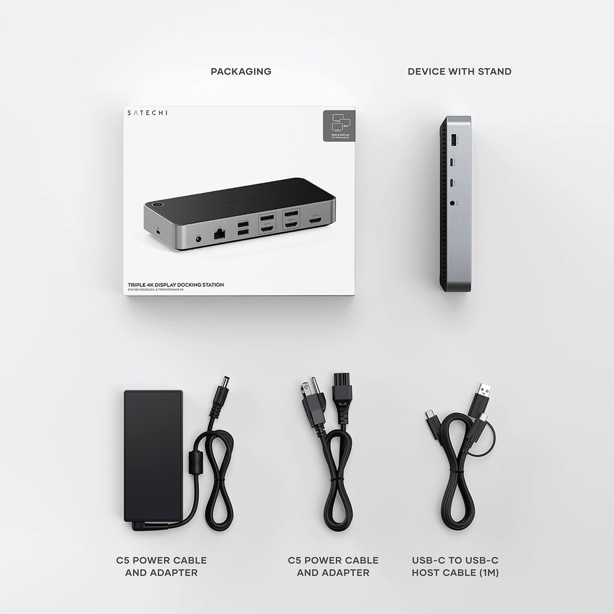 Satechi 13-in-1 Triple 4K Dock displaying a multi-monitor setup for productivity.
