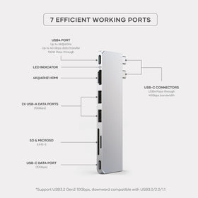 Satechi hub side-ports view enabling quick USB-C access