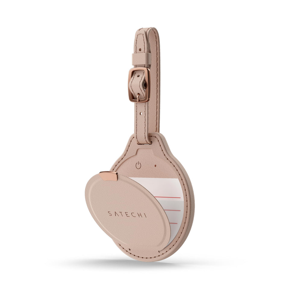 Satechi front view showing Desert Rose finish and slim profile for stylish tracking
