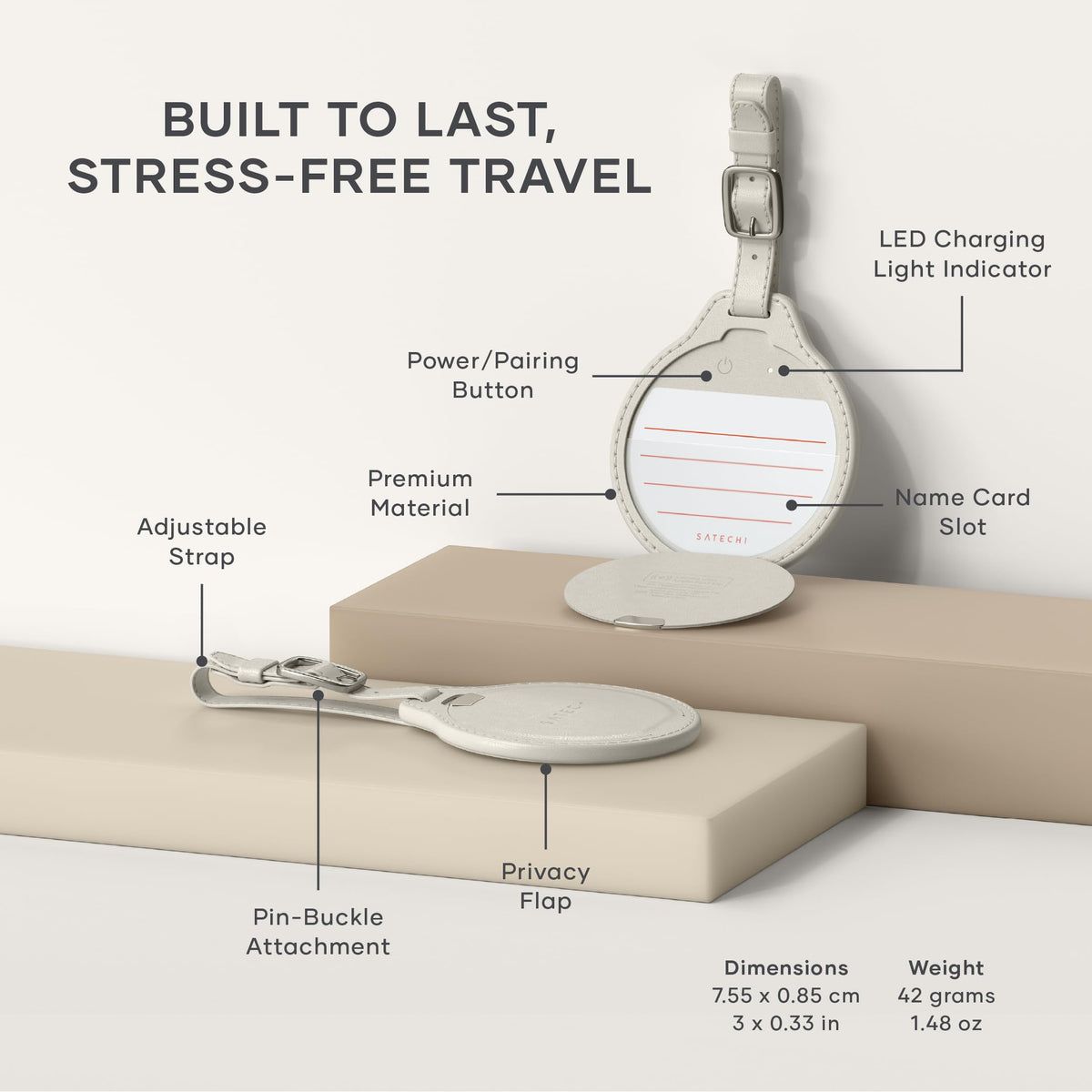 Satechi FindAll name slot with privacy flap protecting personal info while traveling