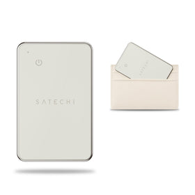 Satechi FindAll front view showing slim sand card and clean design benefit