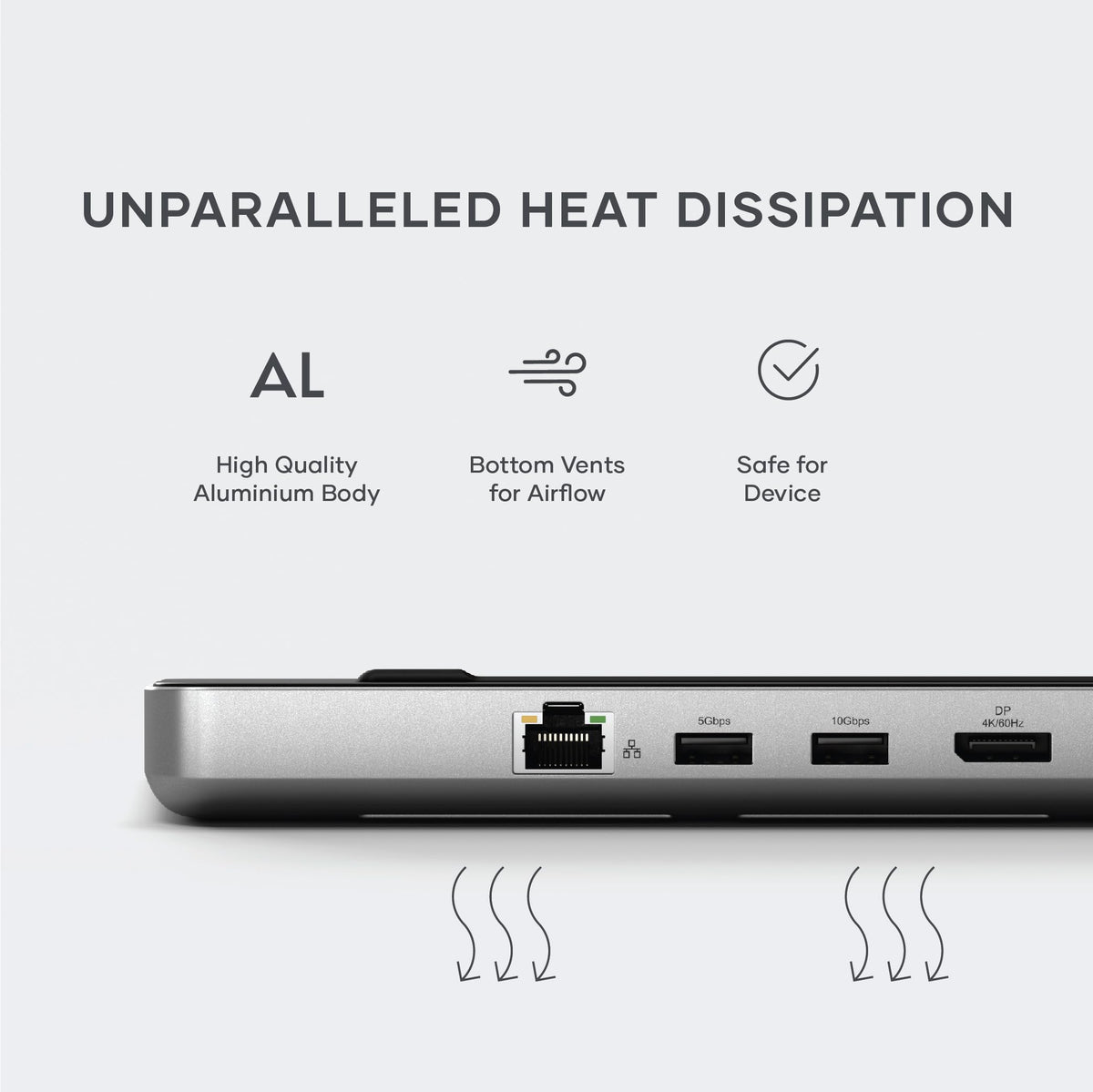 Satechi Gigabit Ethernet port provides reliable wired connectivity for calls and uploads.