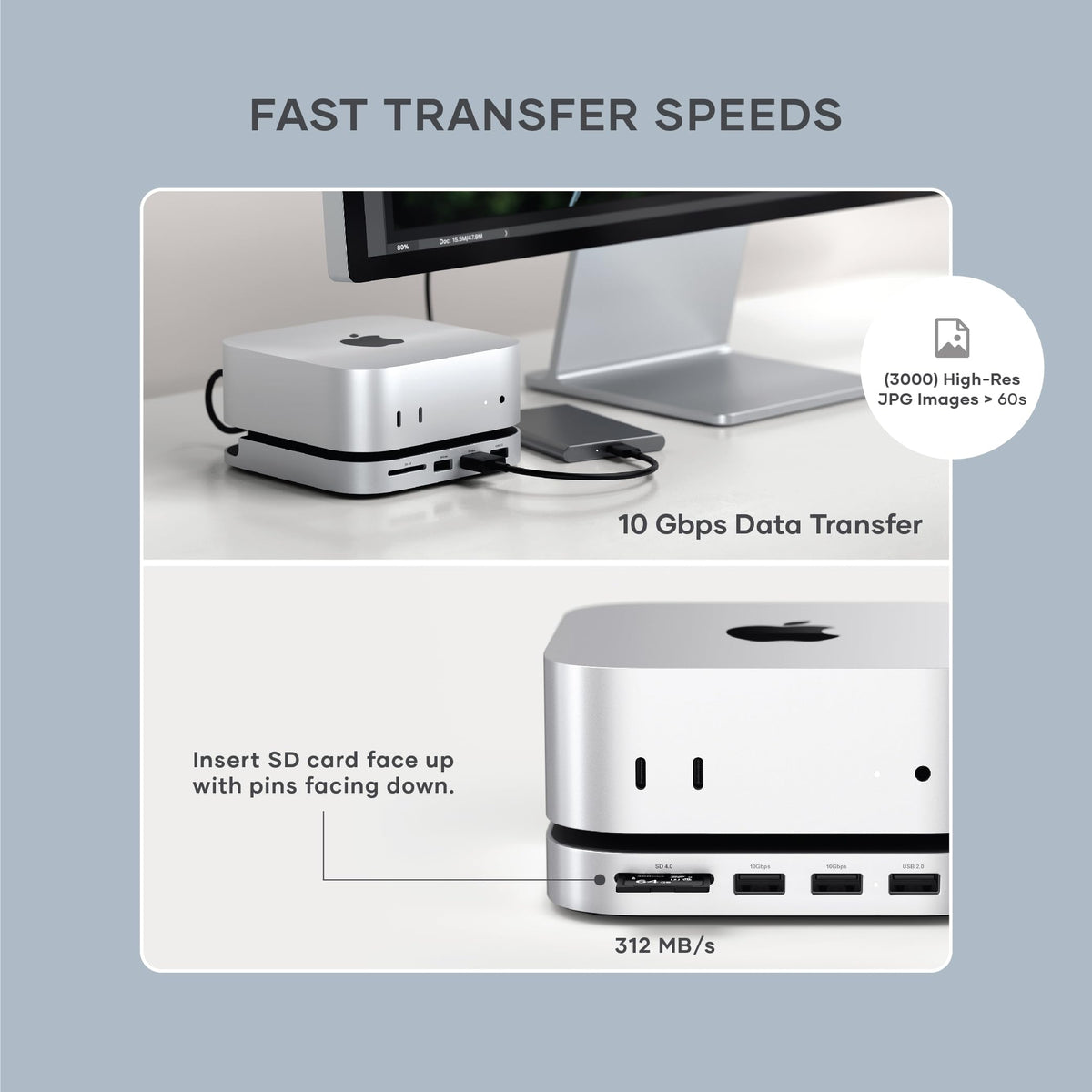 Cooling vents on the Satechi Mac mini M4 Dock under load