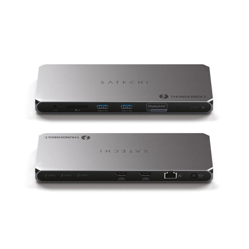 Satechi Thunderbolt 4 Dock 100W charging in use powering a laptop