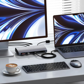 Satechi Thunderbolt 4 Dock audio jack port accessible on the side.
