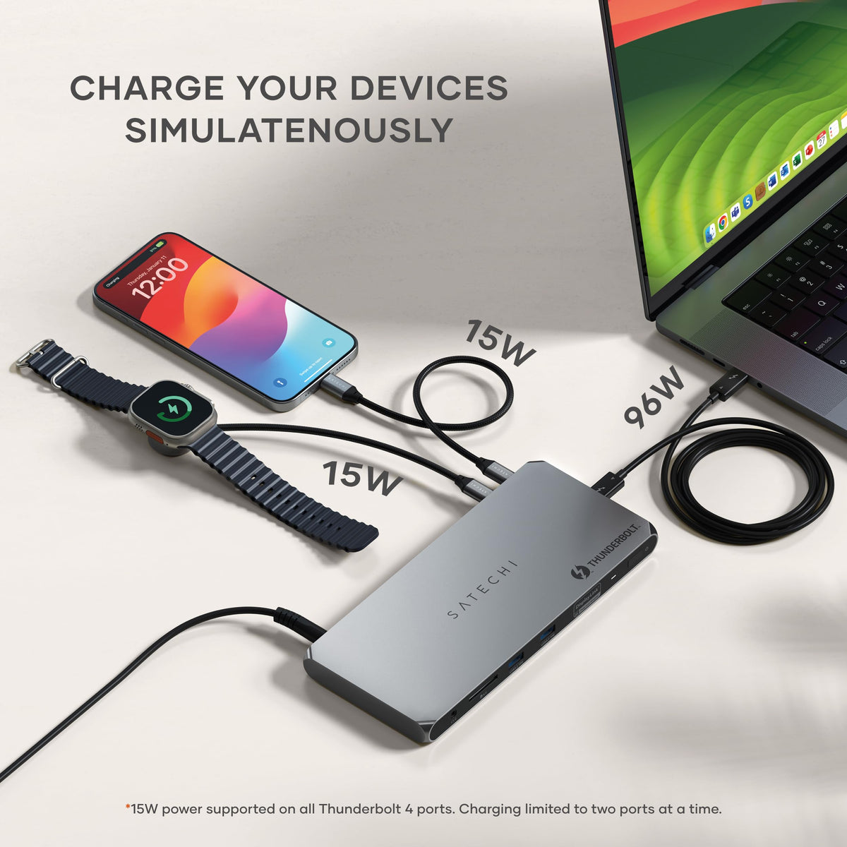 Satechi Thunderbolt 4 Dock with DisplayLink for extra displays
