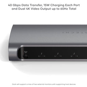 Satechi Thunderbolt 4 Dock dual 4K display capability on Windows/macOS.