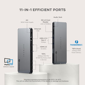 Satechi Thunderbolt 4 Dock ports view showing USB-C and USB-A options