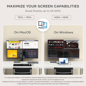 Satechi Thunderbolt 4 Dock on a desk with a multi-monitor setup