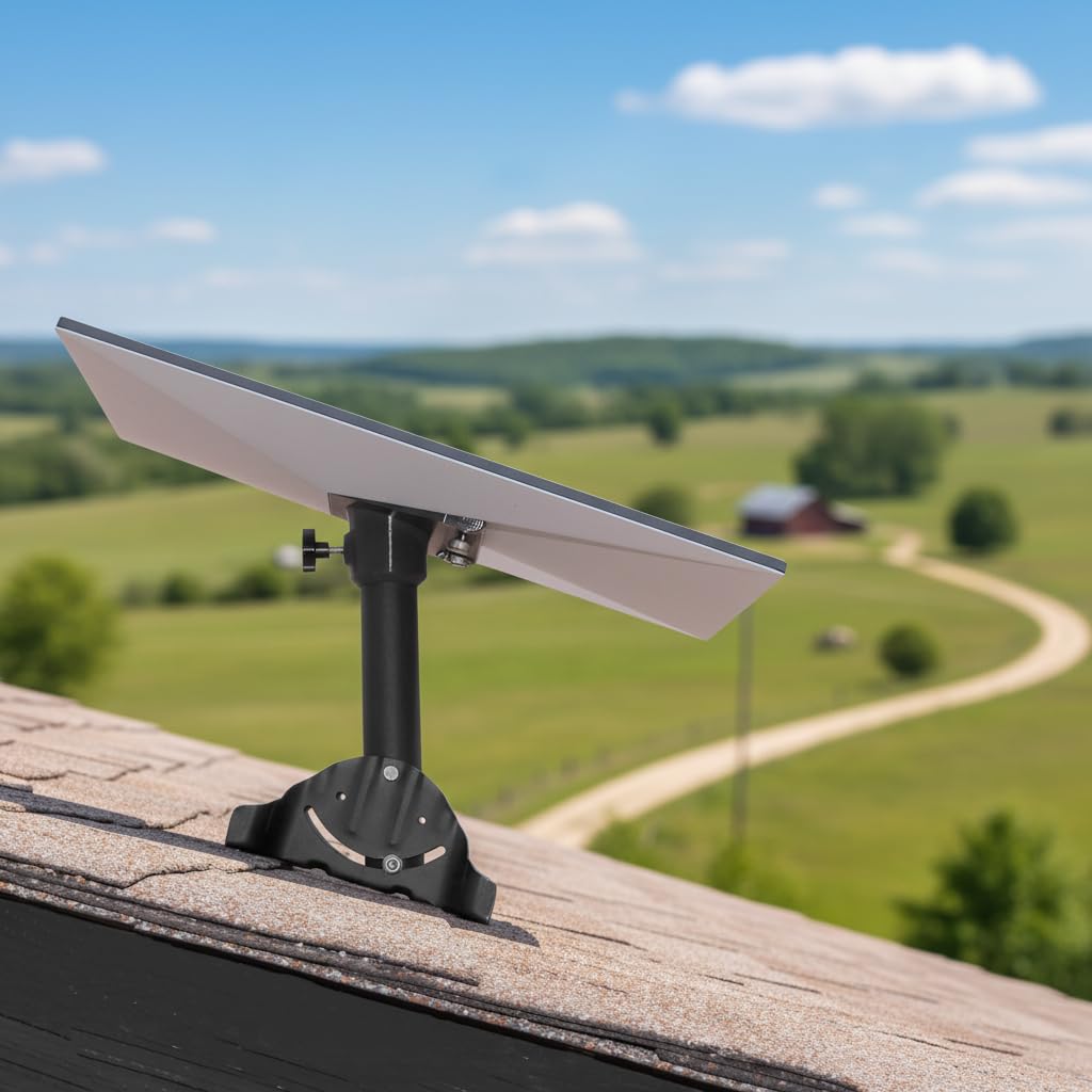 Satellite Oasis mount in use with Starlink dish showing secure roof attachment benefit