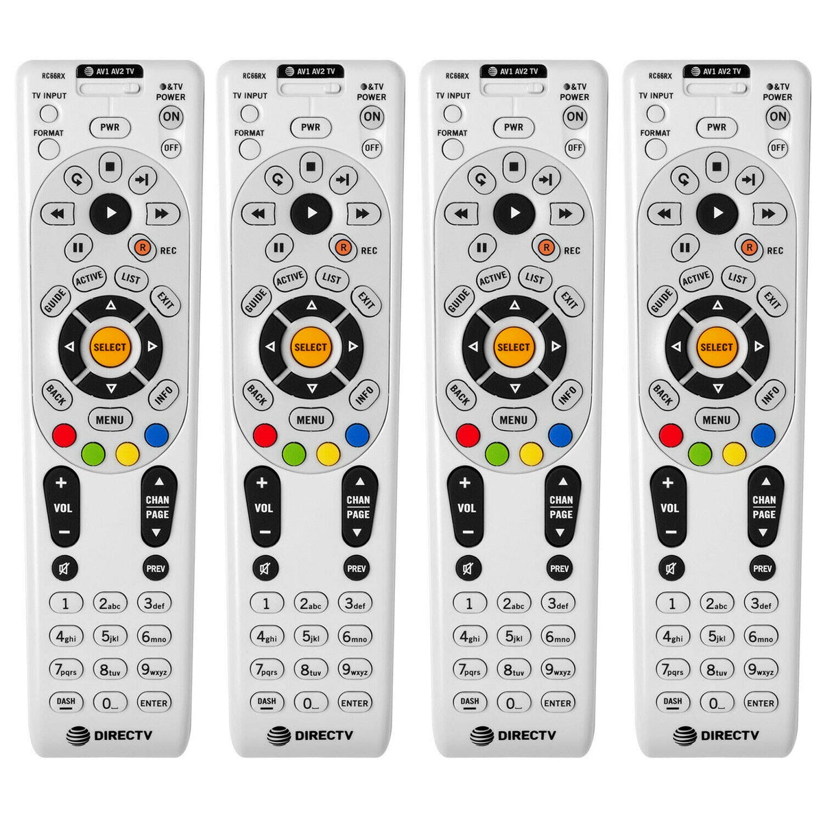 SatelliteSale RC66RX remote front view with intuitive button layout