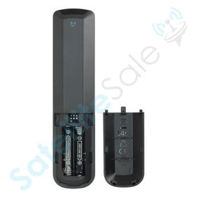 SatelliteSale remote with included batteries displayed ready-to-use out of box convenience