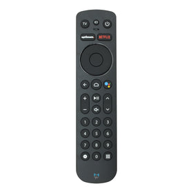 SatelliteSale matte black remote front view showing full button layout and clear labels