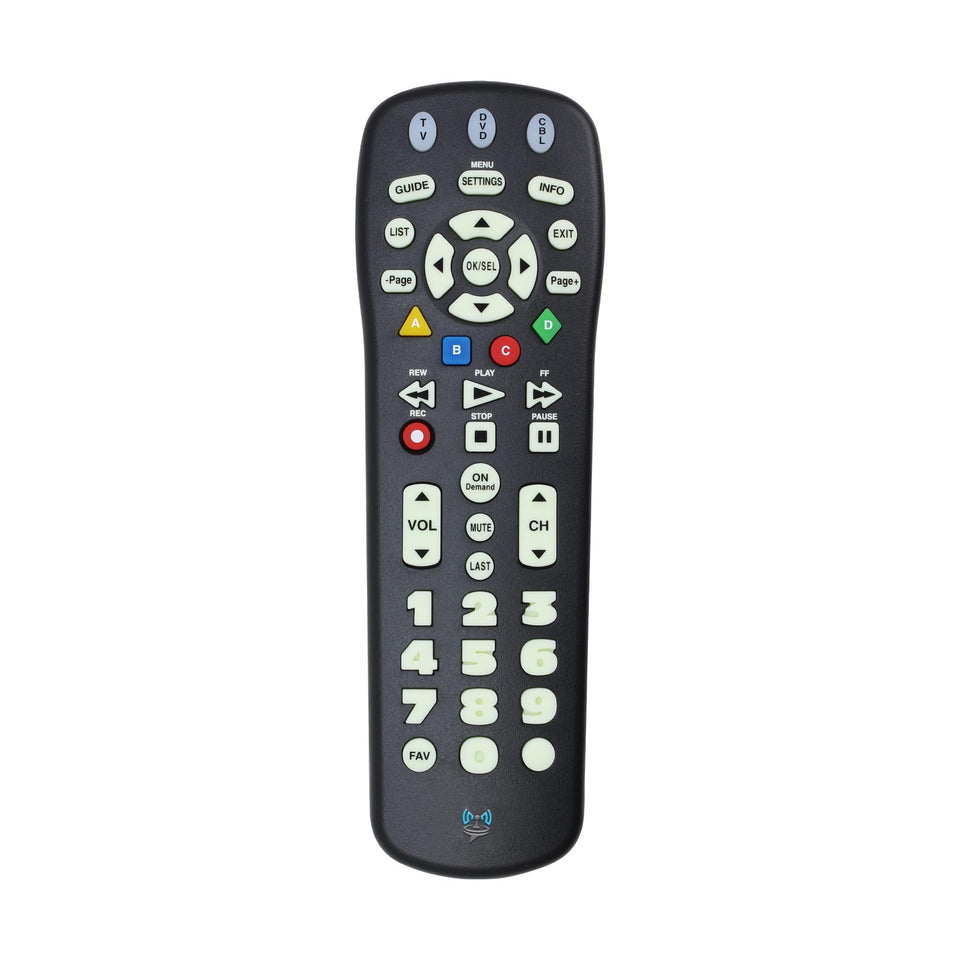 SatelliteSale UR3-SR3S remote front view with large buttons for easy navigation.