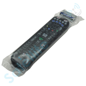 SatelliteSale UR5U-8780L remote in home setup with TV and audio devices.