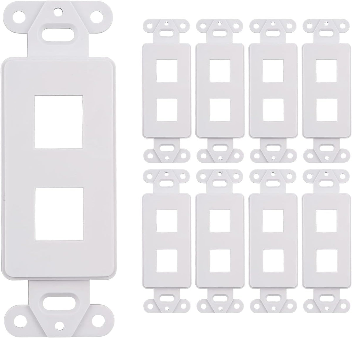 SATMAXIMUM 2-port keystone wall plate front view for a clean Ethernet setup
