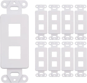 SATMAXIMUM 2-port keystone wall plate front view for a clean Ethernet setup
