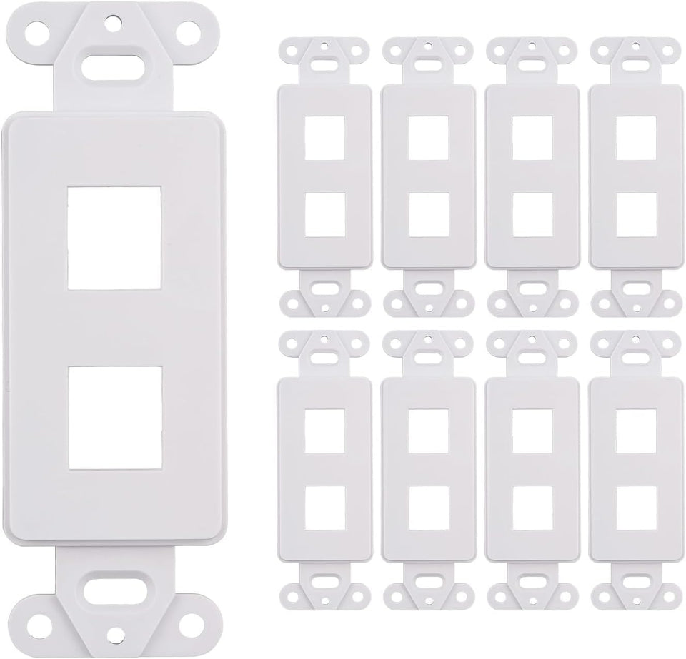 SATMAXIMUM 2-port keystone wall plate front view for a clean Ethernet setup